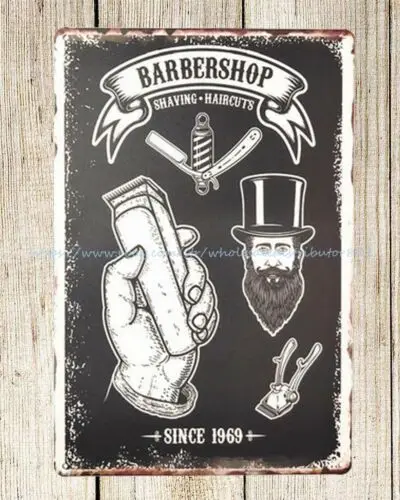 metal wall decor barberia barba barber shop metal tin sign