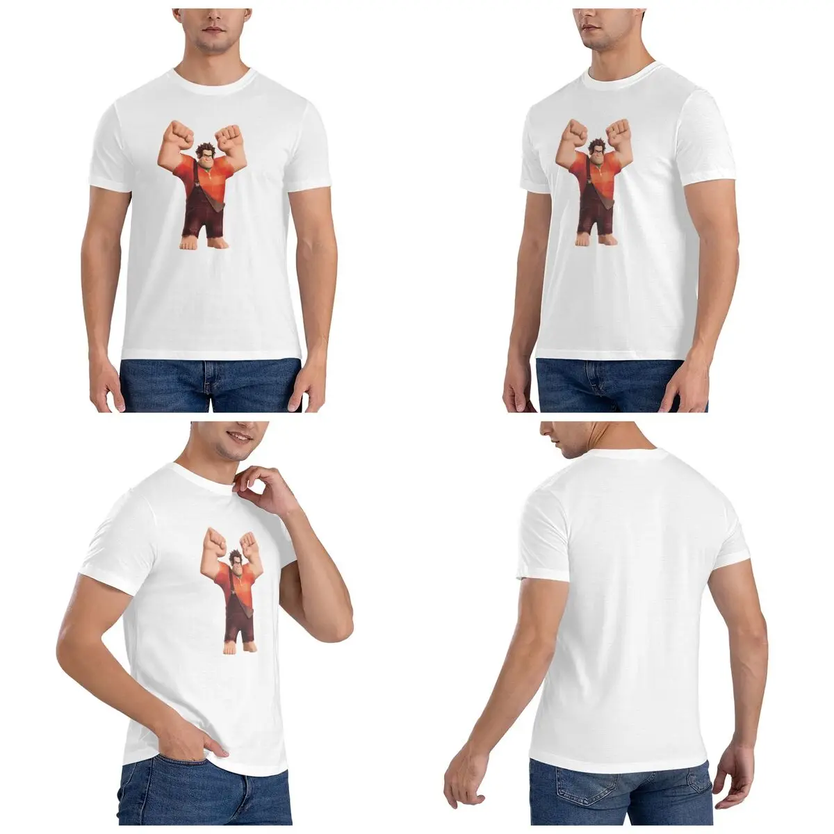 Wreck-It Ralph T-Shirt for Men Cotton Oversized T Shirts Men's Tees Short Crew Neck Summer Clothes Tops S-6XL