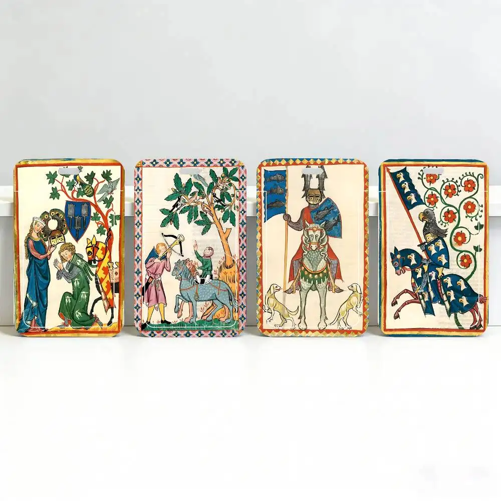 1pc Medieval Antique European Art ID Card Sleeve School Card Access ID Card Bus Meal Card Protective Sleeve Easy Push