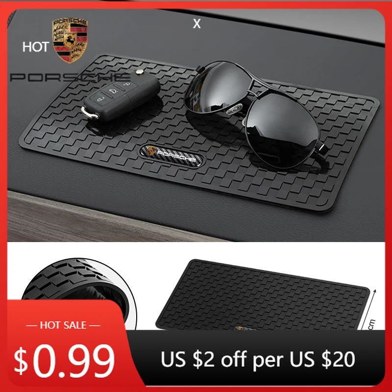 

Наклейка на автомобиль для Porsche Cayman, Cayenne, 911, Macan, противоскользящий коврик, клейкие накладки на приборную панель из ПВХ для Porsche 911, 718, Taycan P