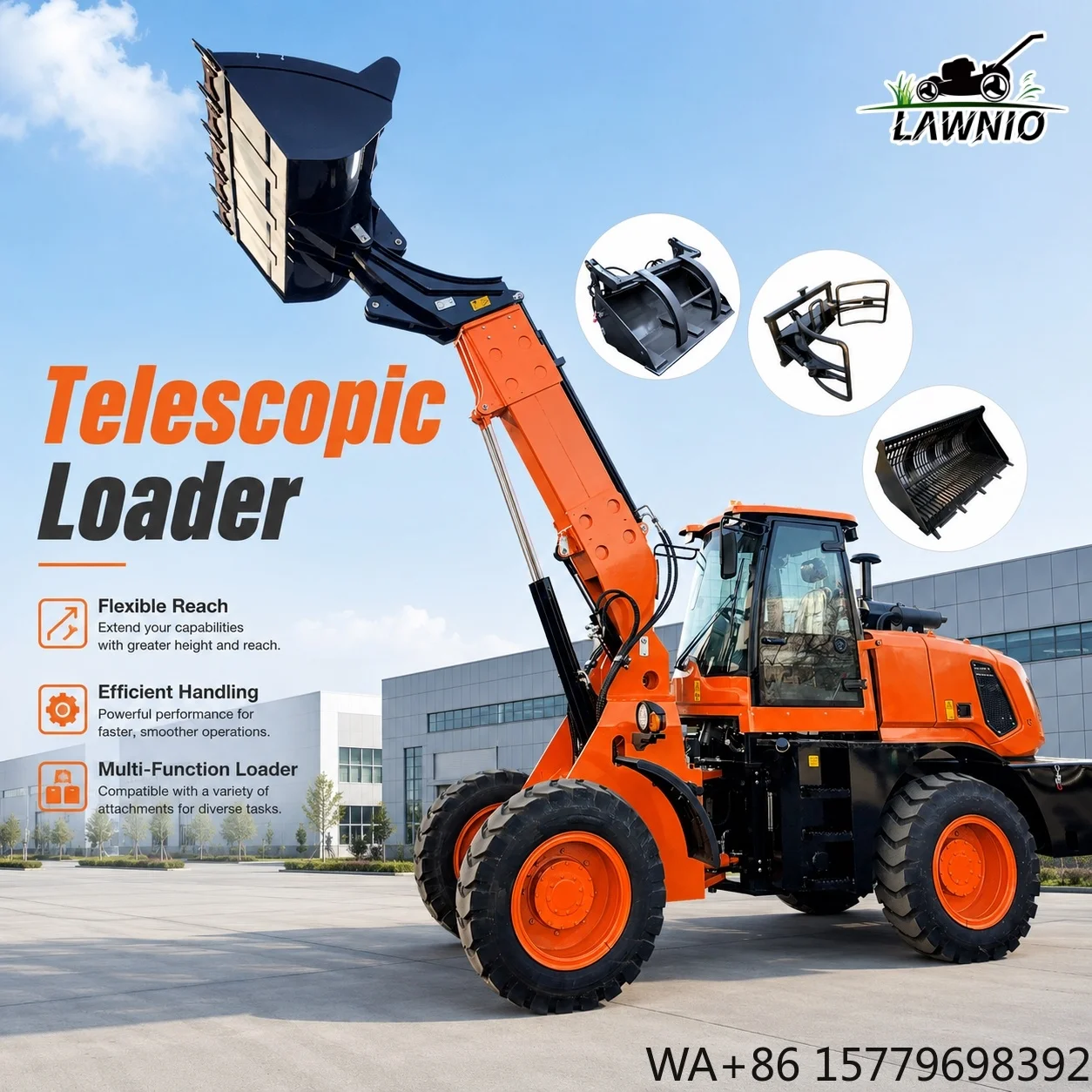 Full Machine Customization Telescopic Arm Loader  Telescopic Boom Plus Flexible Steering for Hopper Feeding  Loader