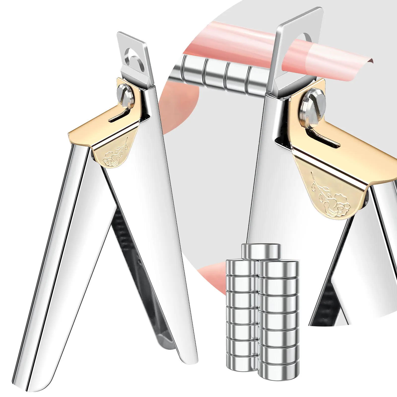 Tagliaunghie di precisione, forbici a forma di U e taglio francese per unghie finte, strumento per unghie durevole in acciaio inossidabile