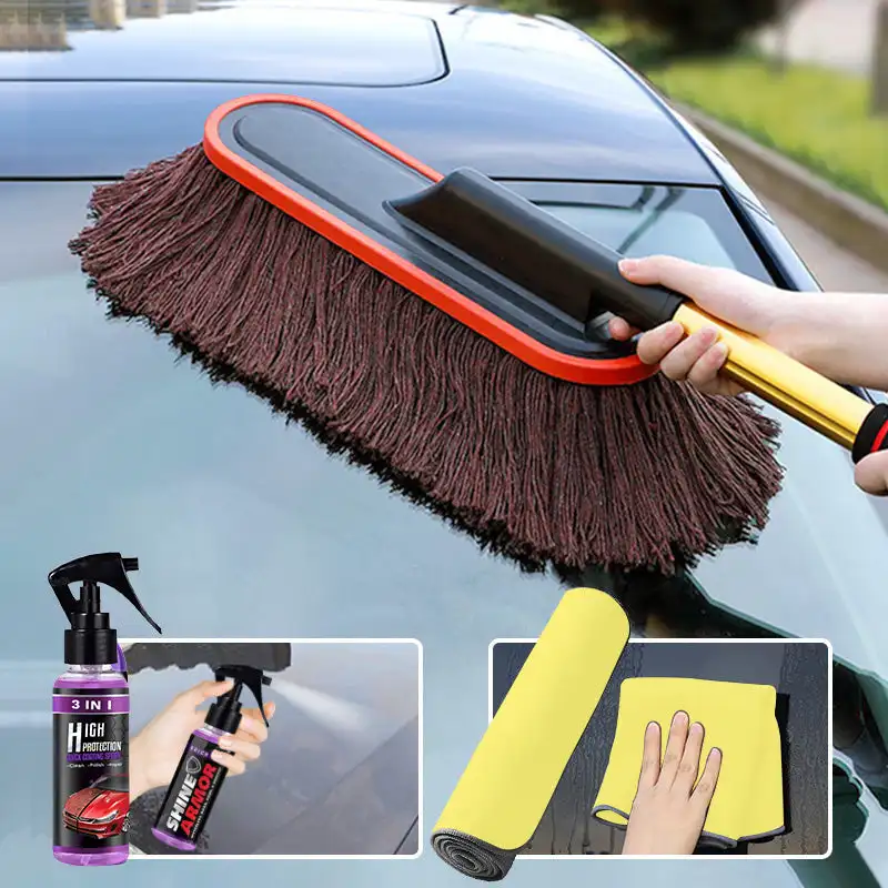 New Microfiber Car Duster Suit Adjustable Telescopic Car Cleaning Dusts Mop Bristles Brushes for Car Wash Accessories