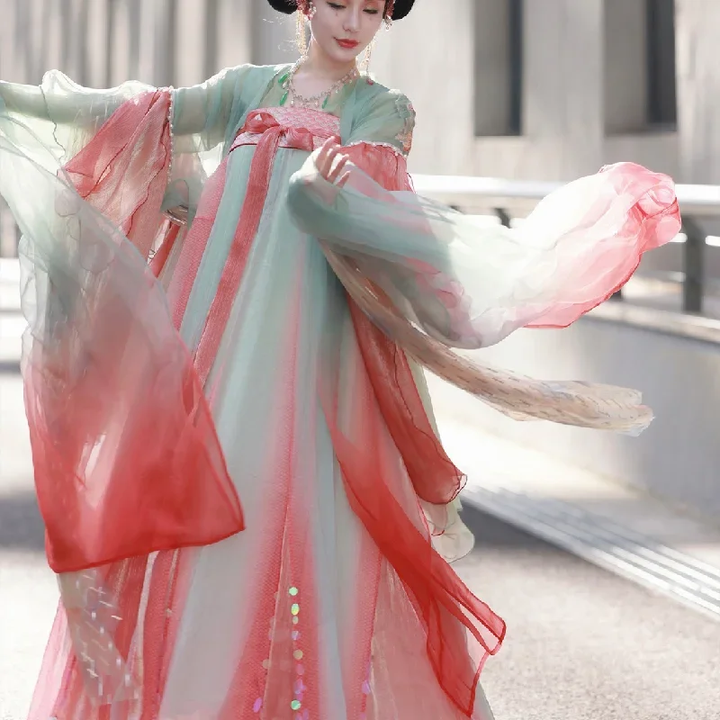 Cosplay Chinese Folk Dance China Dress Hanfu Set Women 2025 New Chinese Traditional Costume Chest-length Skirt Big Sleeve Hanfu