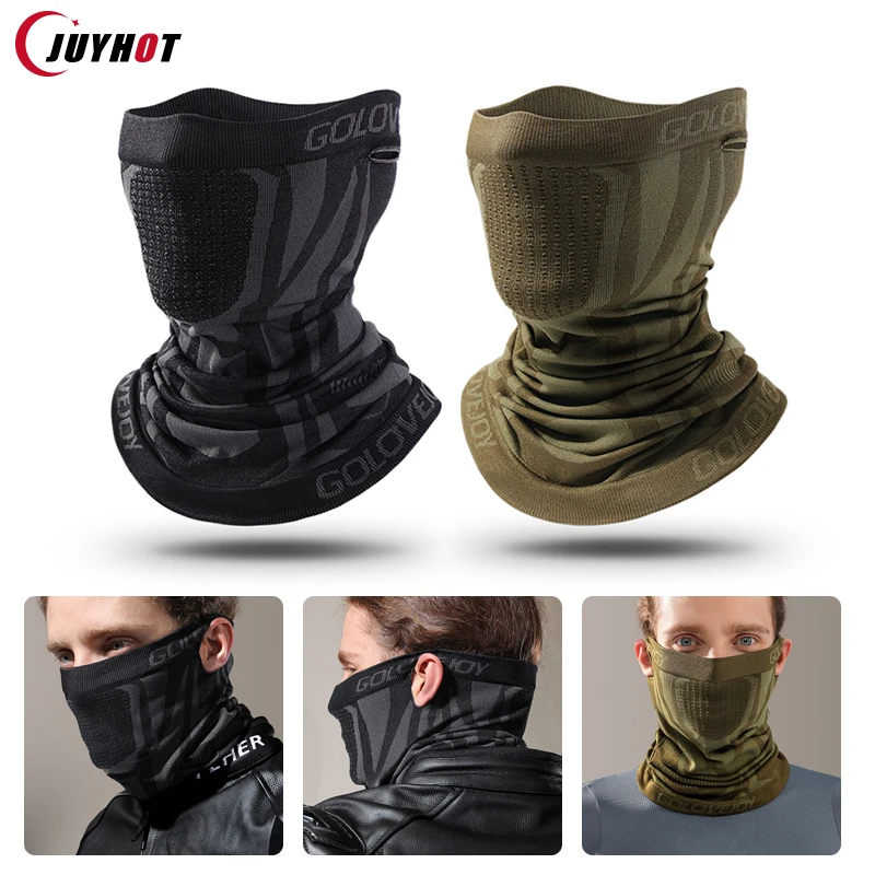 Winter Thermal Face Bandana Mask Cover Neck Warmer Gaiter Bicycle Cycling Ski Tube Scarf Hiking Breathable Masks Print Women Men