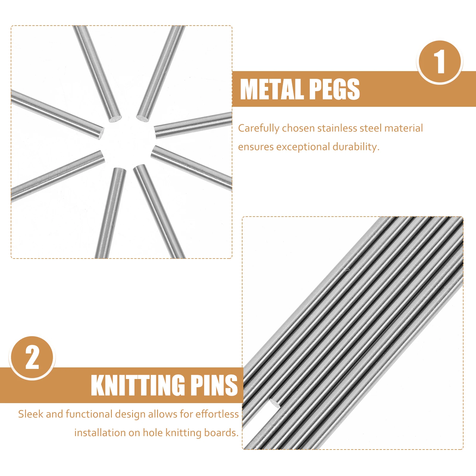 

12pcs Stainless Steel Hole Sticks Fixing Rods Pegs Blocking Metal Craft Tools Supplies Crochet Board Knitting