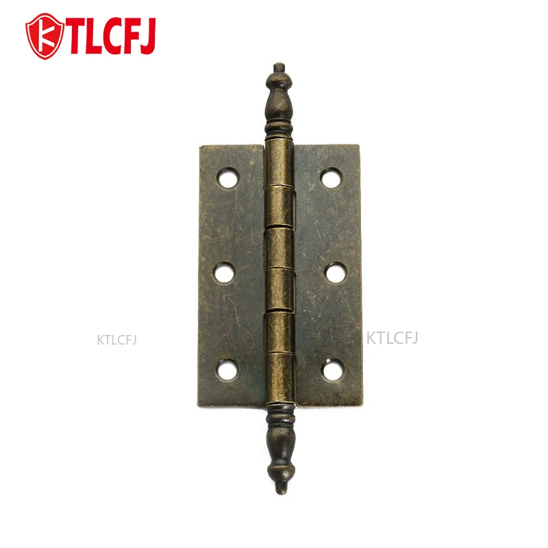 KTLCFJ 2 PCS Antique Bronze Retro 6 Holes Hinges Hardware New Mini Hinges with Screws for Wooden Jewelry Box Cabinet