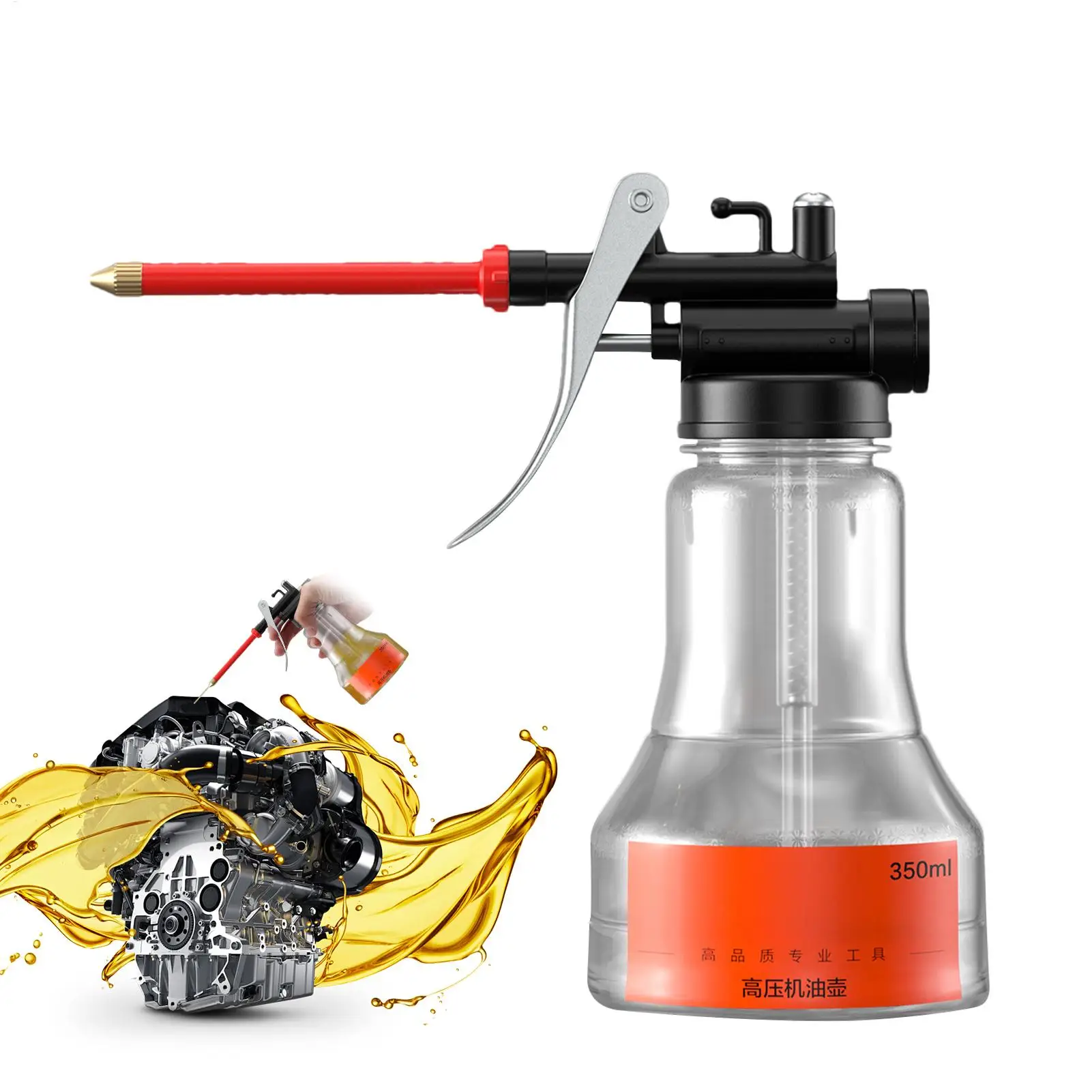 Oiler Bottle 350ml Pump Oiler Lubrication Sprayer With Straight Spout Car Accessories For Electronic Devices Workshop Industrial