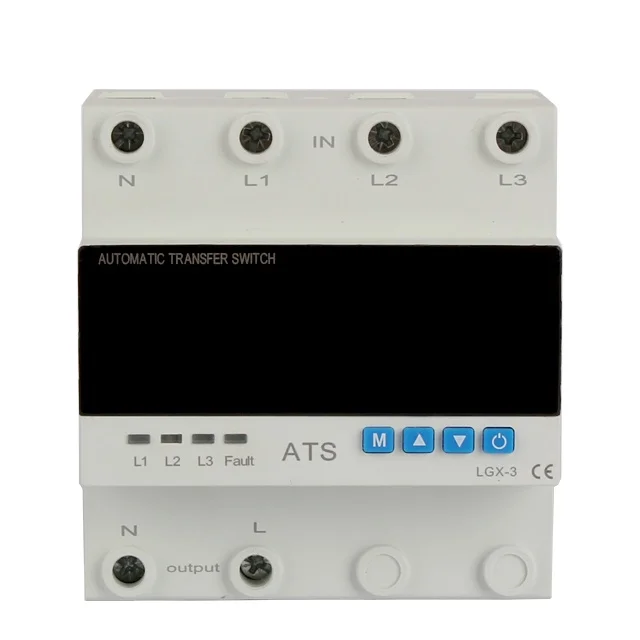 

Ginri Jmrd-ps2x Din-рейка 63A 80A 100A Реле пониженного напряжения перегрузки по току ATS Автоматический переключатель напряжения