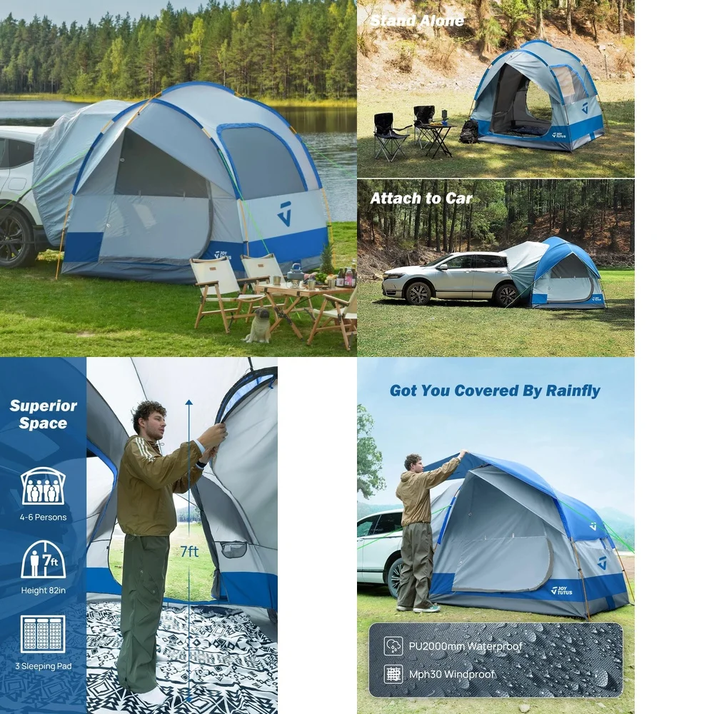 

Палатка для внедорожника GazebosCamping с двойной дверью от дождя, сверхмощная алюминиевая рама, просторное укрытие для улицы