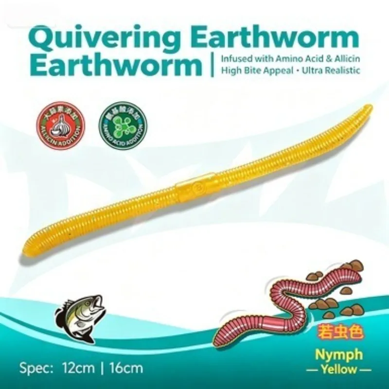 1 Set 12CM 16CM Quivering Earthworm Soft Worm Lure Floating Sinking Senko Bait Wacky Neko Rig Artificial Lure for Bass Fishing