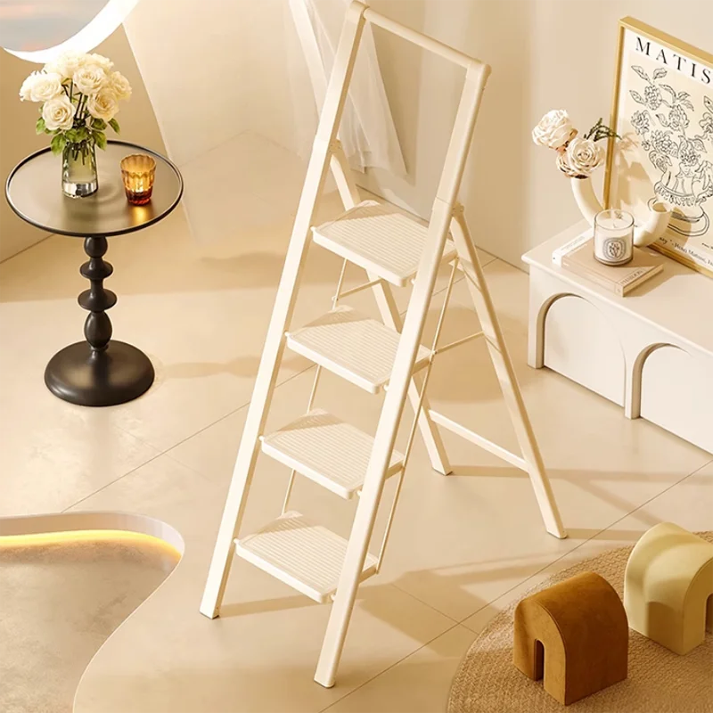 Metal Compact Step Stools Folding Portable Bathroom Quick White Step Ladders Kitchen Loft Agility Escada Dobravel Home Furniture