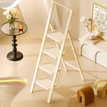 Metal compact step stools folding portable bathroom quick white step ladders kitchen loft agility escada dobravel home furniture