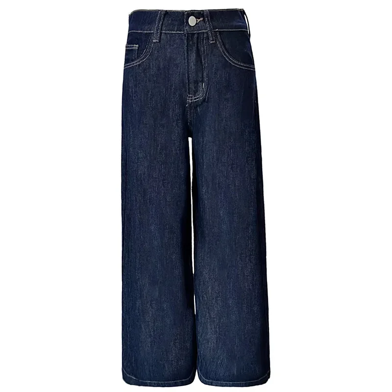 

American Retro Loose High-waist Wide-leg Jeans. New Four Seasons Fashionable and Versatile Casual Floor-length Jeans for Women