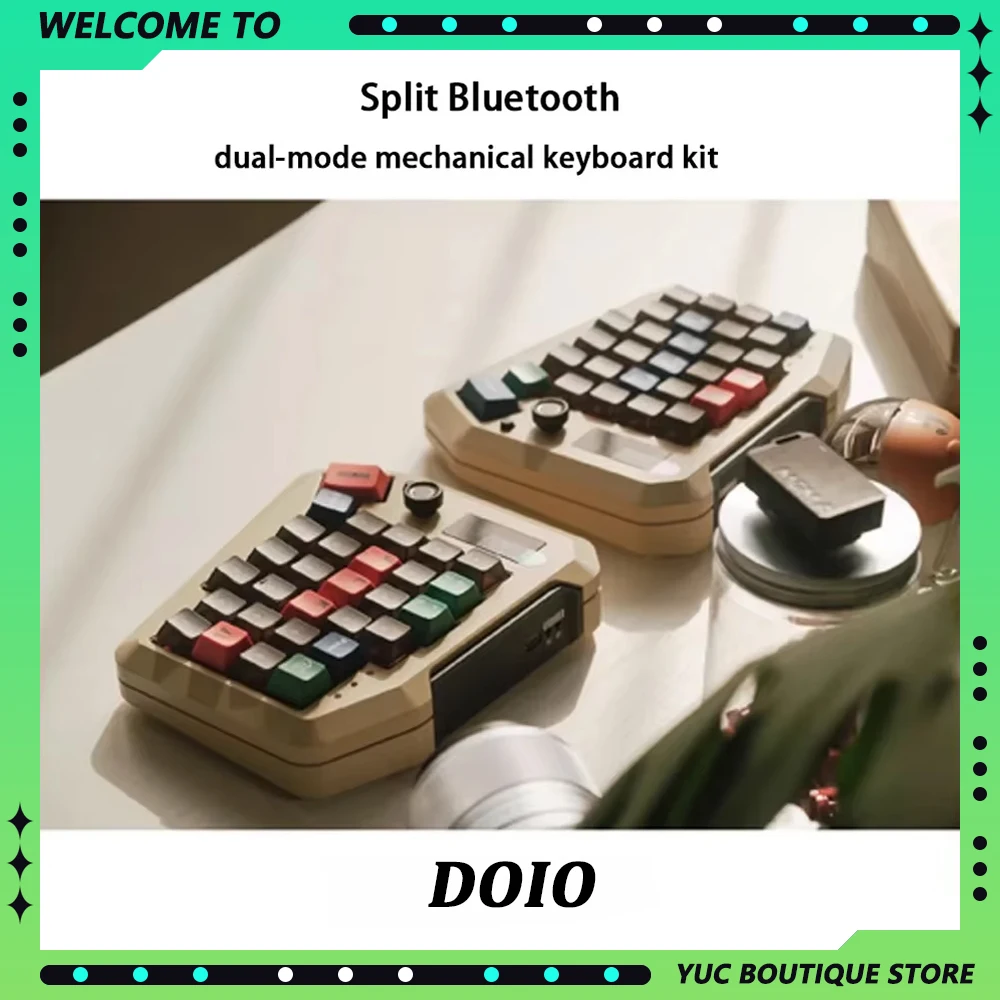 DOIO Sofle Left/Right Split Ergonomic Aluminum Lump Mechanical Keyboard Wirless Bluetooth Dual Mode KB29B-01 Gaming Accessories