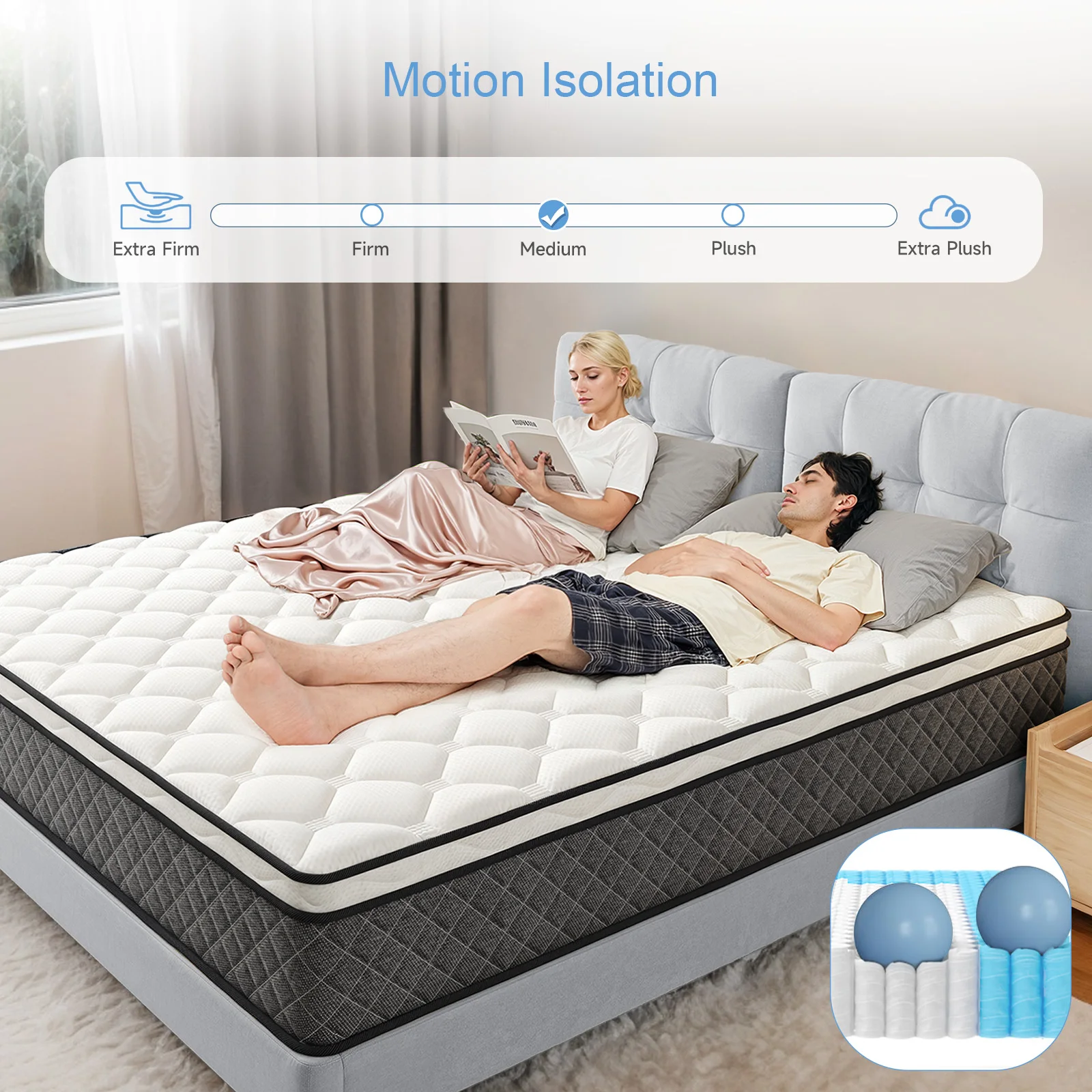 Twin Mattress,10 Inch Hybrid Mattress in a Box with Memory Foam 3