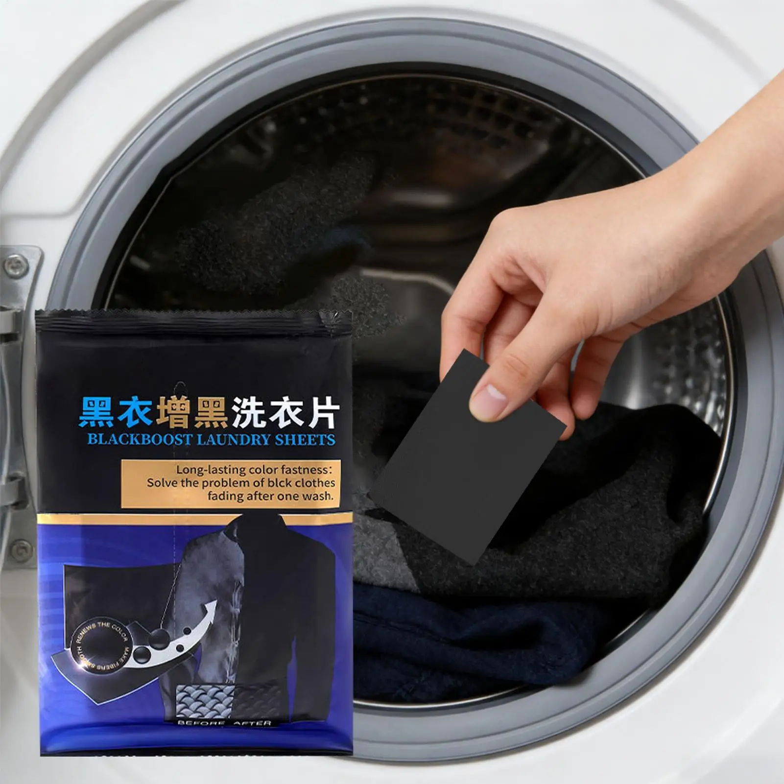 Clothing Brightening Sheets Laundry Black Color Enhancer Sheets For Dark Black Fabrics Laundry Paper Prevents Fading T-Shirts