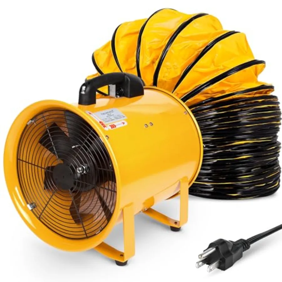 

12-Inch Industrial Blower Fan High-Powered 2400 CFM Portable Blower/Exhaust Fan with 32ft Flexible Hose 7ft Cable/Plug Heavy-Du