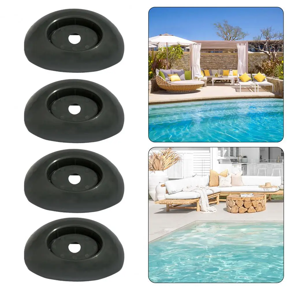 

4Pcs Pool Leg End Caps Vertical Leg End Cap Oval Bottom Base Replacement Parts Stable Weatherproof Pool Equipment Support