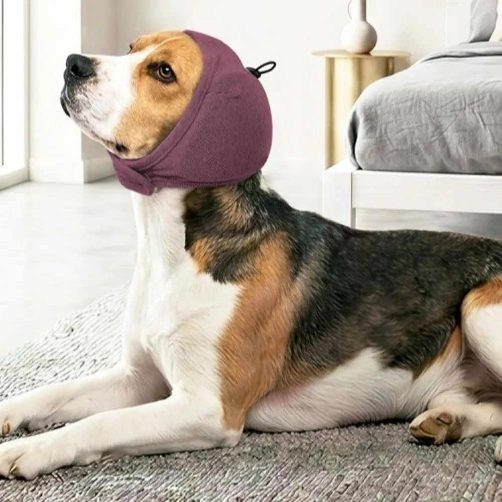 Adjustable Dog Calming Earmuff Anti Anxiety Soundproof Noise Cancelling Earmuffs Soft Breathable Calming Head Wrap