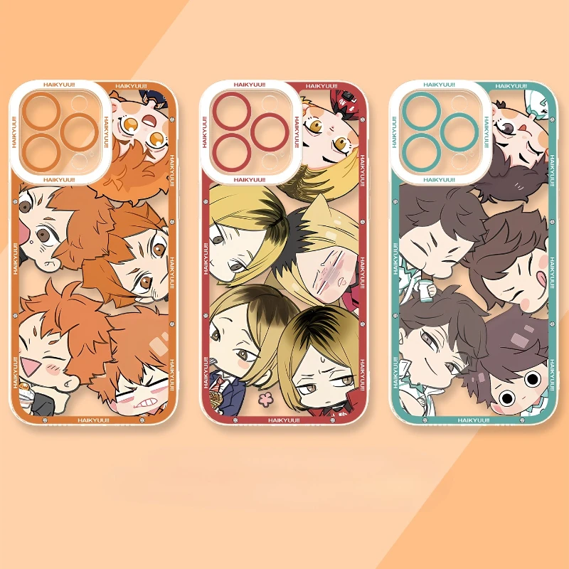 

Каваи Хайкю!! Прозрачный чехол для телефона IPhone 16, 15, 14, 13, 12, 11 Xs Xr 7, 8 Pro Max, противоударный модный защитный чехол в стиле аниме