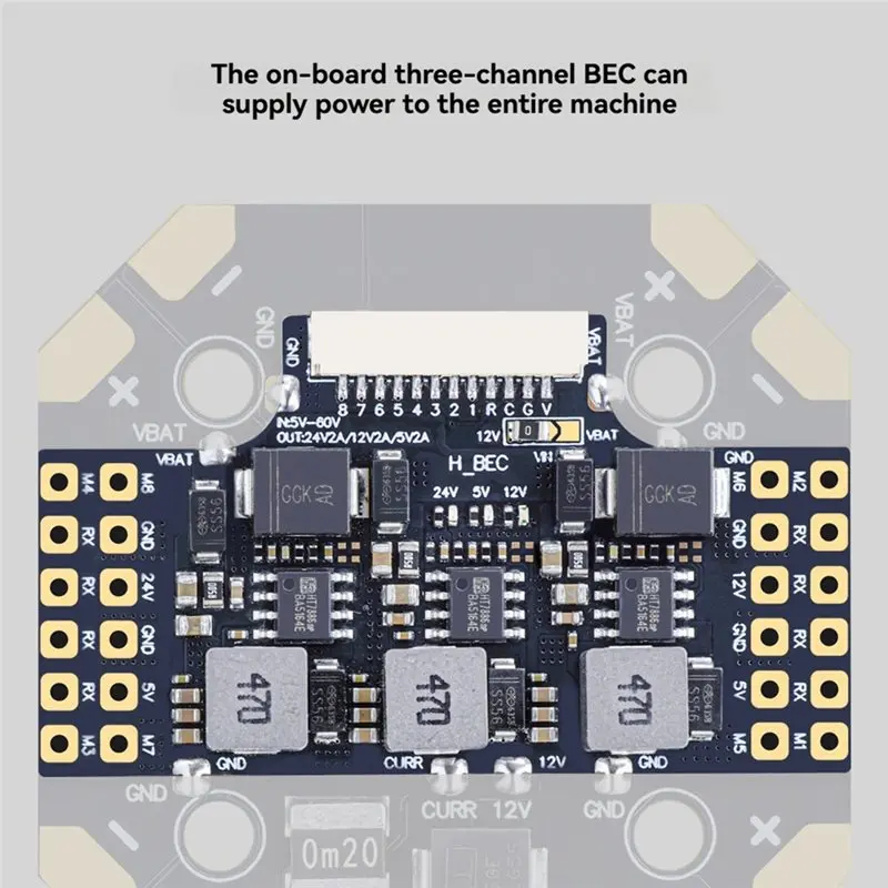 100A PDB Board 8-Channel 12S V3 Power Distribution Board GH1.25 Connector On-Board 3-BEC For Flight Controller