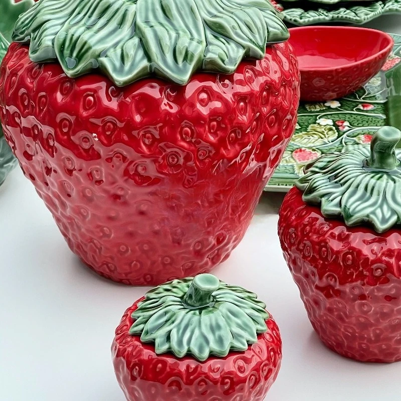 Strawberry series ceramic plate yogurt bowl