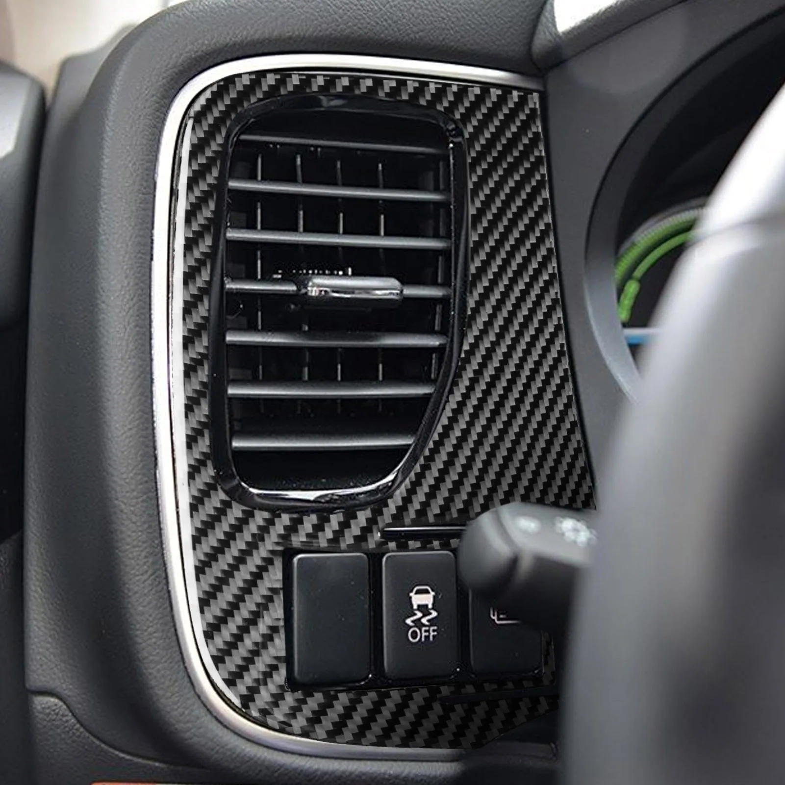 Real Carbon Fiber Car Accessories Driver Dashboard Air Vent Trim Cover Soft Sticker For Mitsubishi Outlander 2014 2015 2016