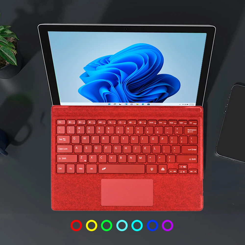 

Microsoft Surface Keyboard Pro 3/4/5/6/7 BT 5.1 Colourful Backlit Magnetic Slim 10m Range Design for Surface Pro Keyboard