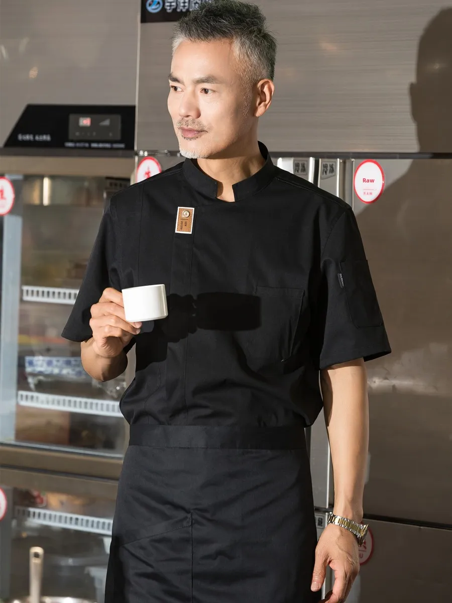 nouvelle-tenue-de-chef-d'hotel-haut-de-gamme-ete-2024-uniforme-de-cuisine-a-manches-courtes-pour-hommes-et-femmes-adapte-aux-jeunes-restaurants-et-salles-a-manger