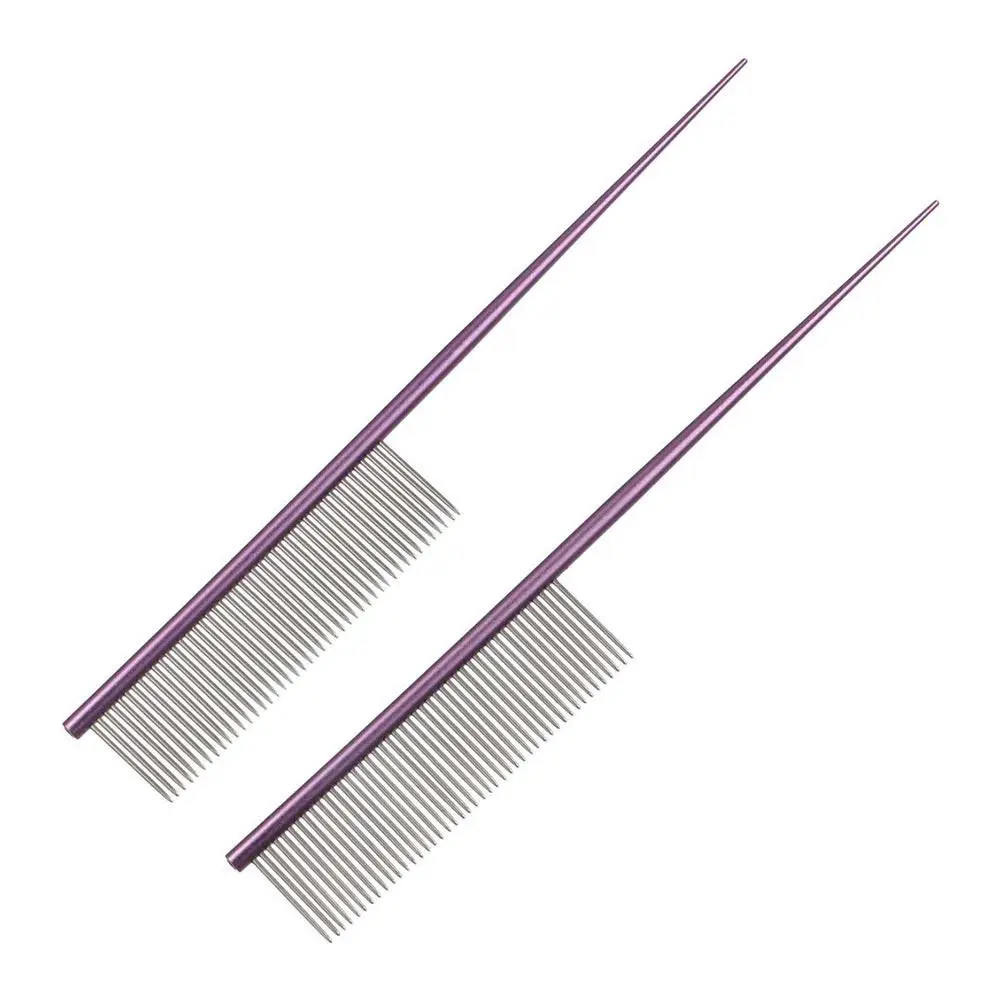 Stainless Steel Pet Flea Comb Dense Tooth Non-rust Dogs Cleaning Brush Comb Colorful Pet Hair Comb Grooming