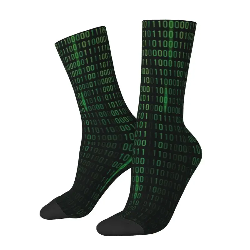 Fashion Sci Fi Matrix Code Socks Men Women Warm 3D Printing Computer Science Hacker Programmer Coder Basketball Sports Socks