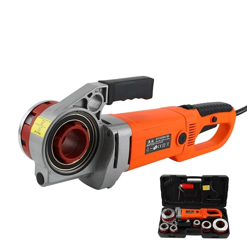 Máquina roscadora de tubos eléctrica portátil de 220V, tubería de acero manual, tubería de plástico, rosca de bisagra de tubo de hierro, roscado de tubos galvanizados