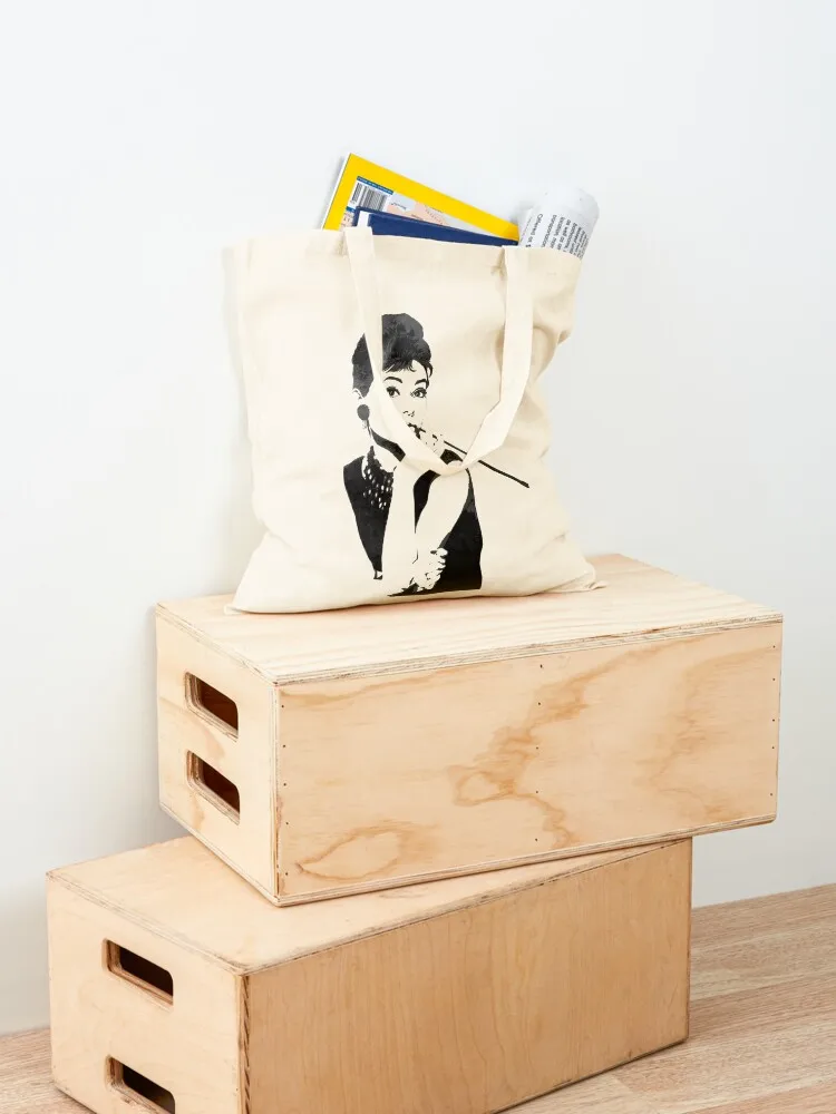 أودري هيبورن حمل حقيبة حمل الحقائب القماش أكياس سيدة حقيبة لطيف حمل حقيبة التسوق النسائية #4