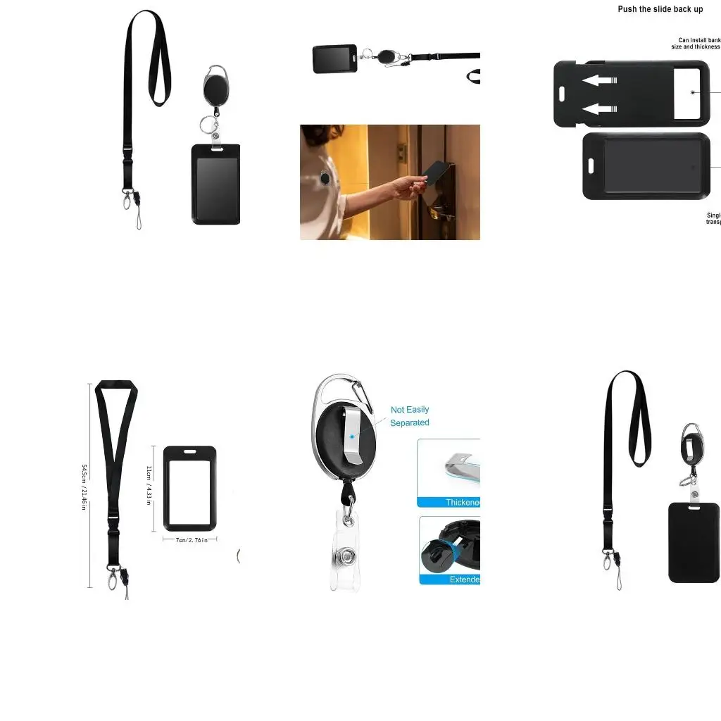 

Retractable Lanyard Badge Holder Lanyard with Card Holder Retractable Badge Reel A4WF