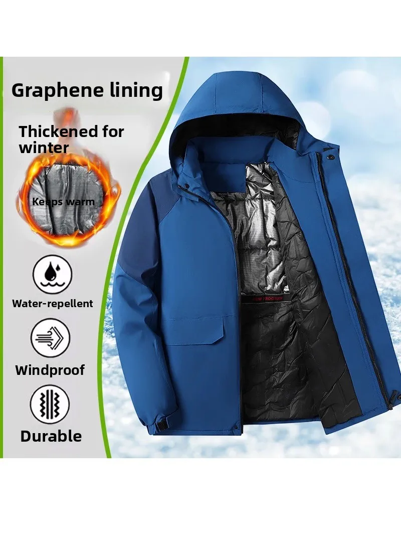 

Warm Windproof Men's Parka Coat Dad Sle Middle-Aged And ly Busin Outerwear Thiened Cotton Padded Winter Jaet