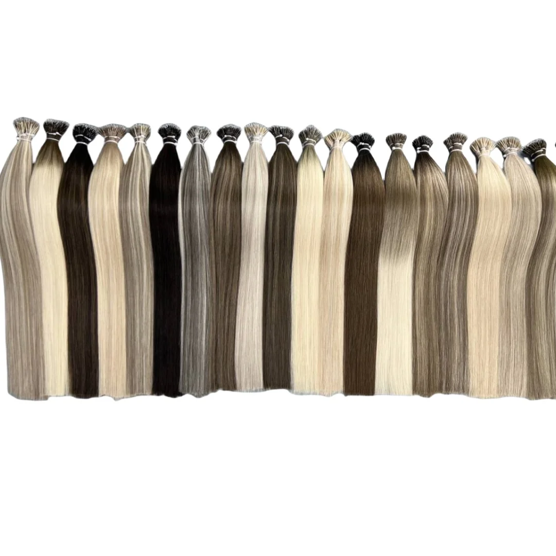 

100% Human Hair Nano Ring Hair Extensions Virgin Pre-bonded Straight Nano Tip Russian Virgin Hair Popular Color