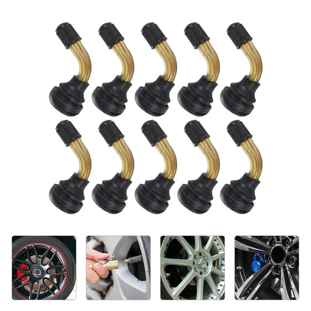 10 Pcs Vacuum Tire Valve Motorcycle Valves Stems Snap-in Scooter Refit Accessories Abs Replacement for Tubeless Rims Bent