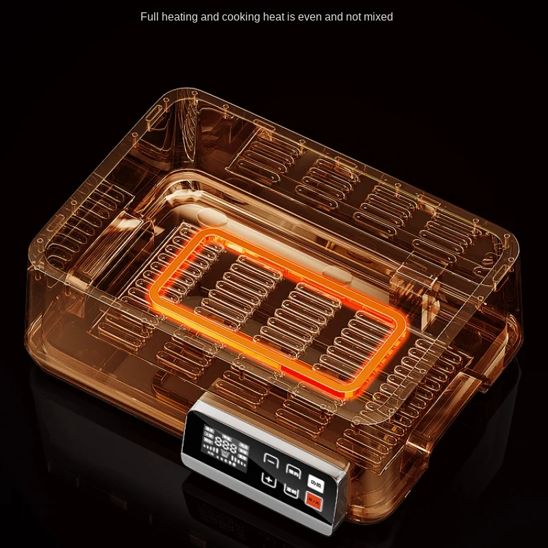 The electric intelligence of the steamer can reserve a rectangular household timed transparent cooker for steaming fish