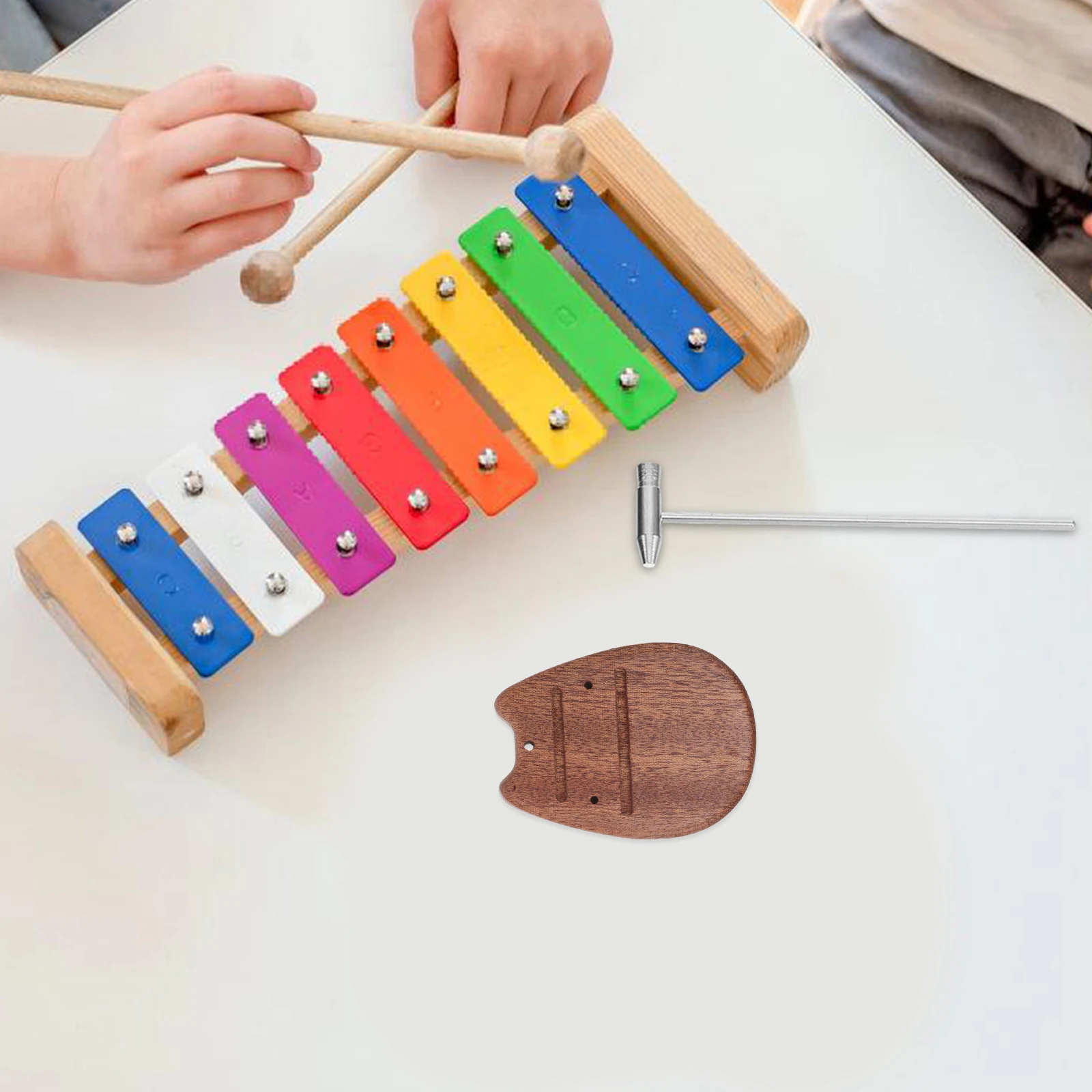 

Thumb Piano Base 8-tone Wood Plate Bottom Eight-tone Solid Plates Kalimba Musical