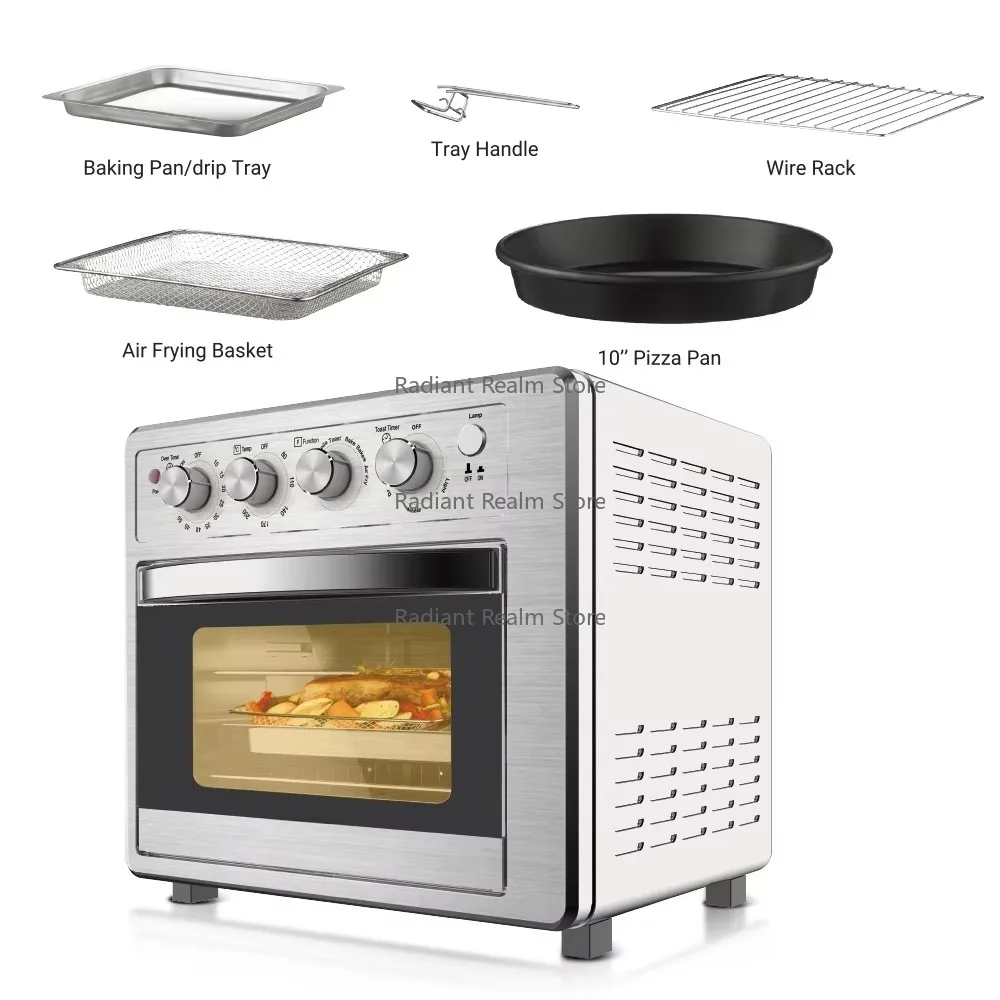 25L Three-in-One Multifunctional Electric Oven Air Fryer & Toaster with Self-Timer Heating for Parties