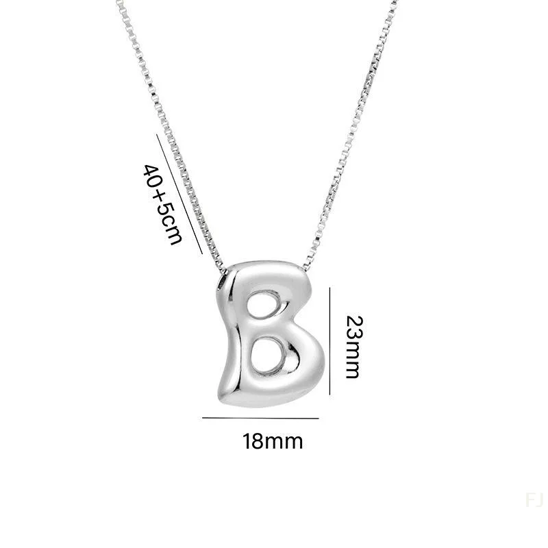 Trendy Chunky Balloon 26 Alphabet Pendant Necklace; Bubble Choker for Women; Personalized Unique Jewelry Gift.