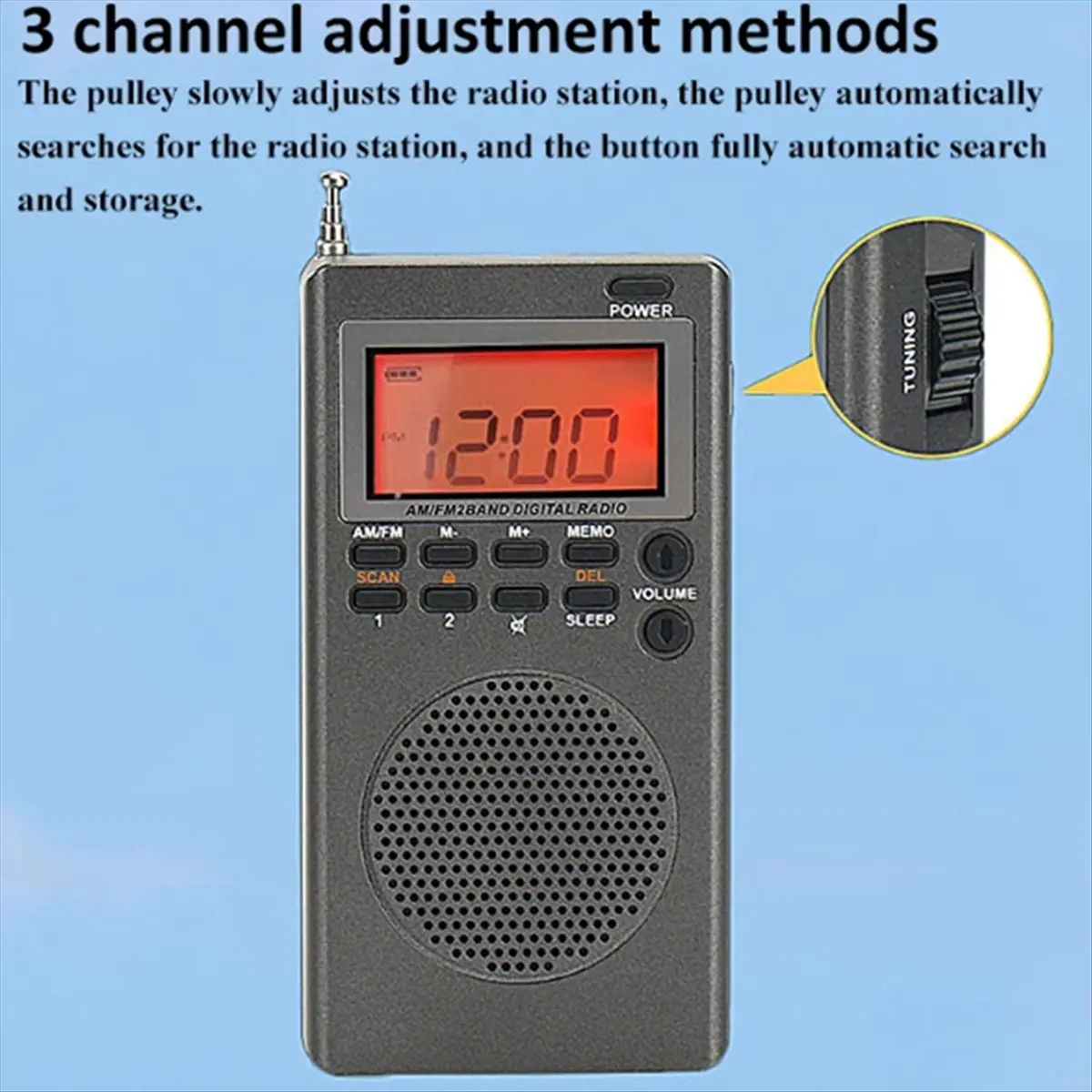 Top Sale Mini Portable FM AM Radio 9K/10K Radios Receiver Built-in Speaker Backlight HD Display Screen Alarm Clock Sleep Timer