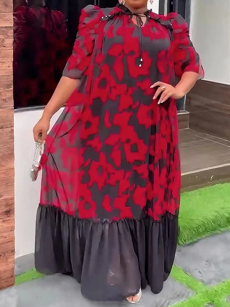 アフリカ Dashiki プリントシフォンドレスエレガントな女性のウェディングパーティーイブニングドレスドバイトルコカフタン誕生日ドレス女性服