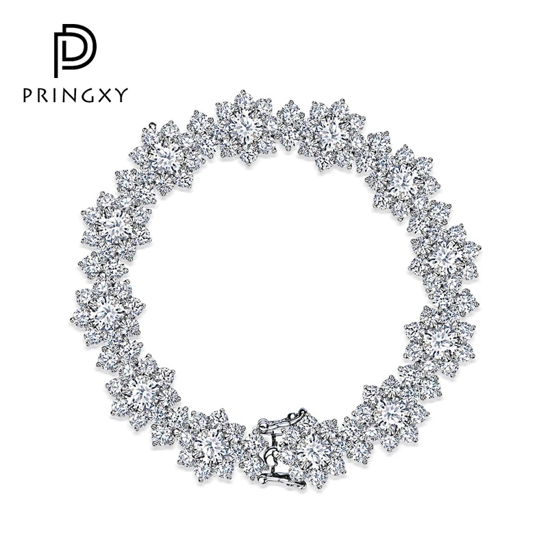 

PRINGXY 925 Sterling Silver Sunflower High Carbon Diamond Bracelet For Women Fashion Jewelry Luxury Flower Fine Bracelet Diner