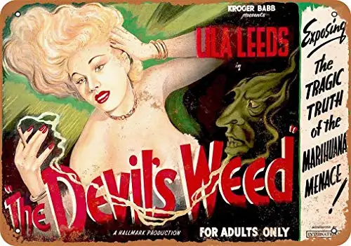 1949 Devil's Weed Menace Metallschild im Vintage-Look, Wanddekoration, Schilder