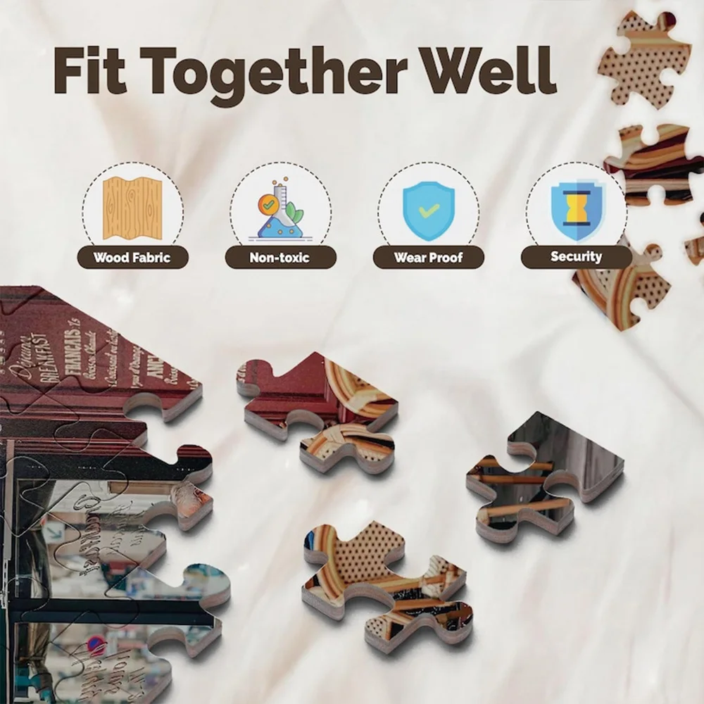 Personalized Picture Wooden Puzzle 35/300/500/1000pcs Custom Photo for Home Game view 6