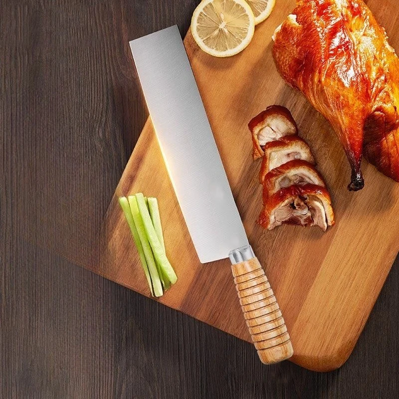 Cuchillo para Asar Carne de Uso Comercial, Cuchillos de Acero Inoxidable para Rebanar, Cuchillo para Rebanar Pato Asado al Estilo Pekín, Cuchillos de Cocina para Chefs de Restaurante