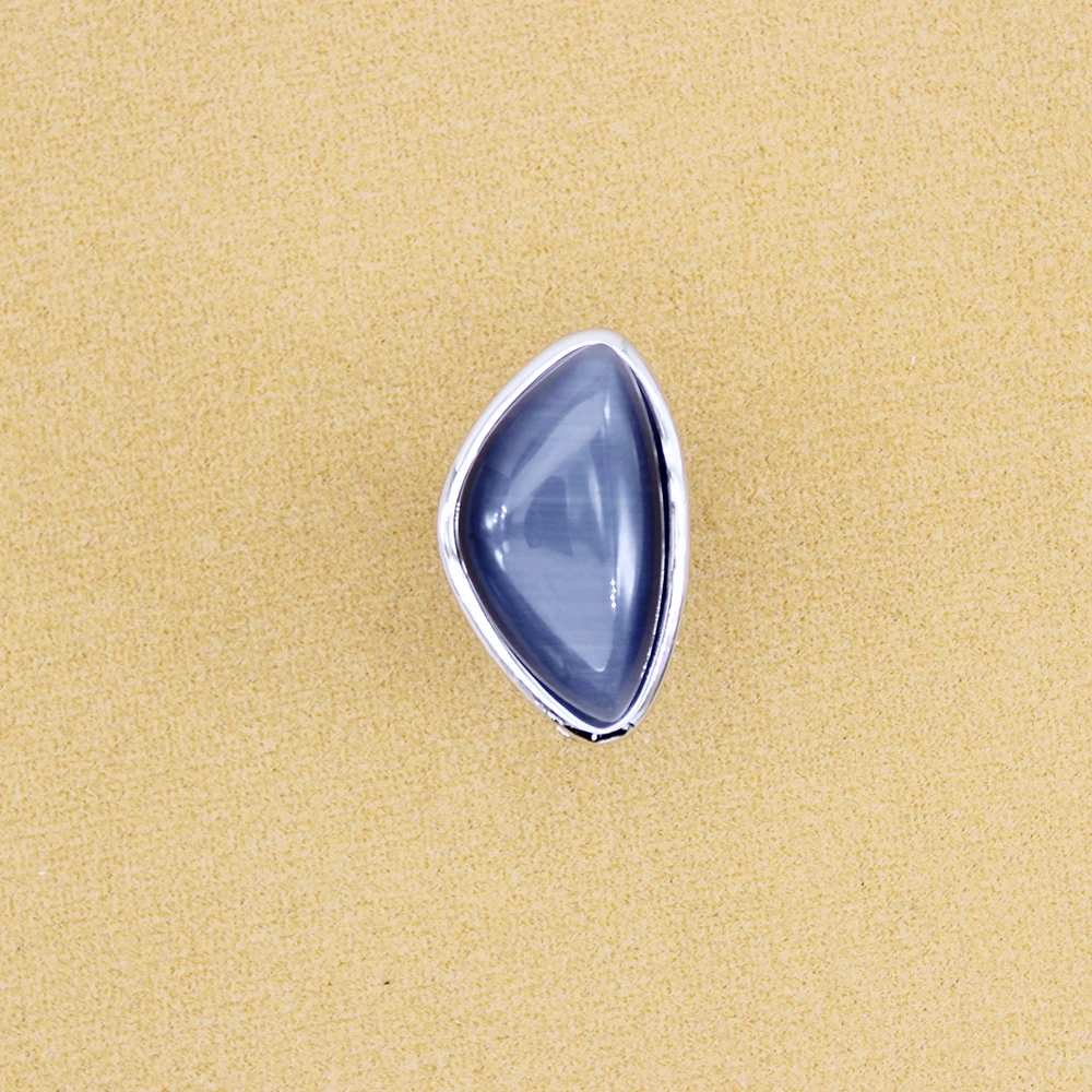 Anillo de ópalo ovalado grande de cristal blanco Chapado en plata Vintage bohemio para mujer, joyería de promesa de regalo, moda, 1 ud.
