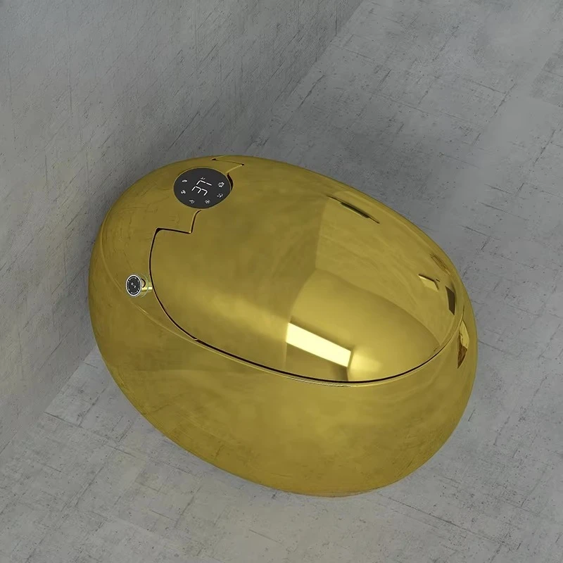 골드 컬러 세라믹 일체형 비데 전자 스마트 변기 자동 스마트 변기 세트 호텔용